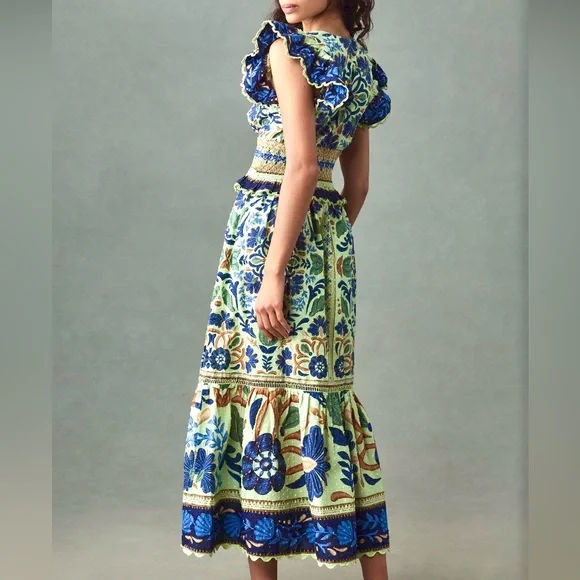chinese dress ladies Farm Rio Women's Anchor Tapestry Fish Strap Maxi Dress – Saint Bernard main image 1